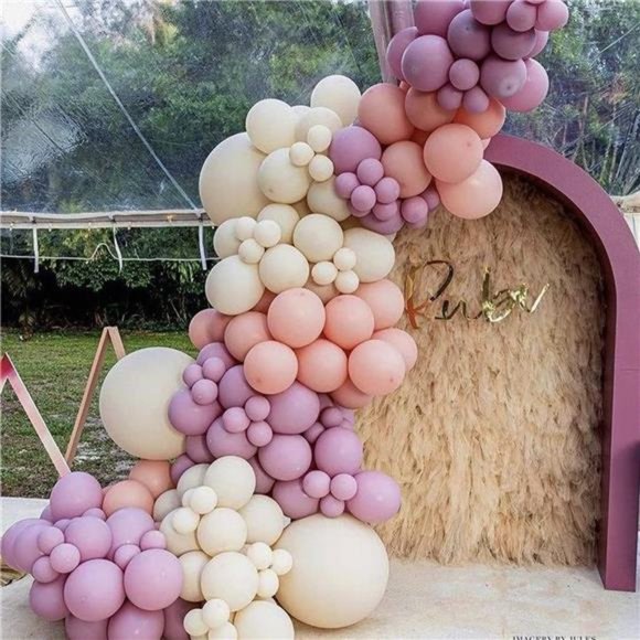 White Sand Balloon Garland Arch Kit 100 Pack 18/12/10/5Inch Cream White Balloons - Picture 2 of 7